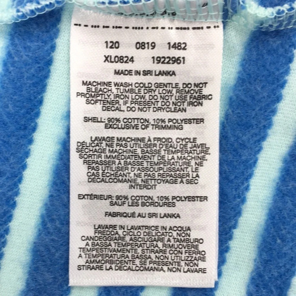 3/$20 Columbia Blue White Striped Melody Spring Hoodie Jacket Womens Medium Zip - Picture 8 of 12